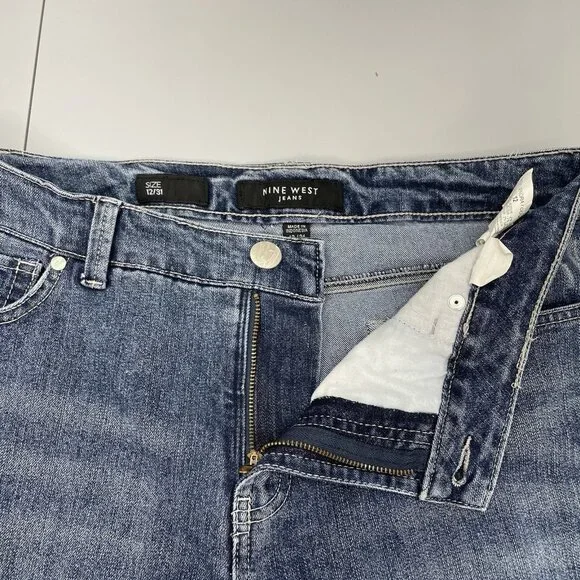 Nine West Eastend Capri Jeans Cropped Roll Cuff Denim Womens 12 - Picture 6 of 12